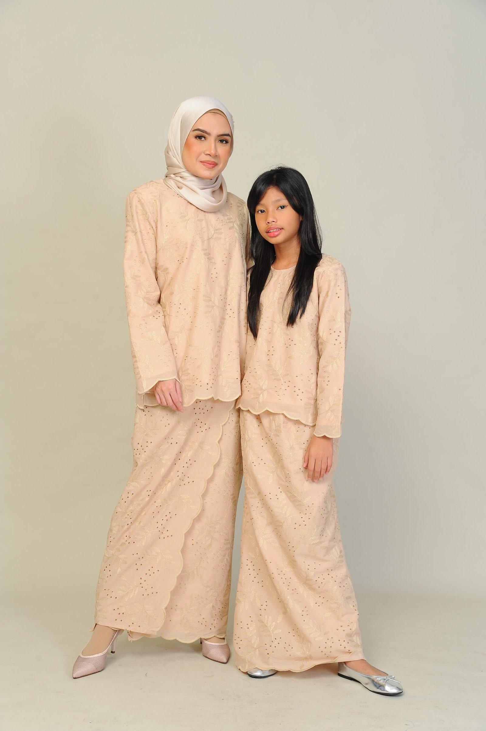 nude pair (ADULT) ANGGUN EMBROIDERED KURUNG -NUDE - Image 8