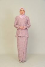 (ADULT) ANGGUN EMBROIDERED KURUNG -DUSTY PINK
