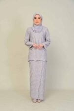 (ADULT) ANGGUN EMBROIDERED KURUNG -GREY