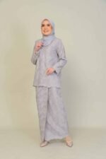 (ADULT) ANGGUN EMBROIDERED KURUNG -GREY