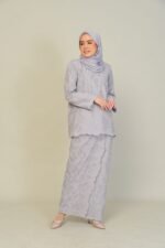 (ADULT) ANGGUN EMBROIDERED KURUNG -GREY