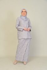 (ADULT) ANGGUN EMBROIDERED KURUNG -GREY