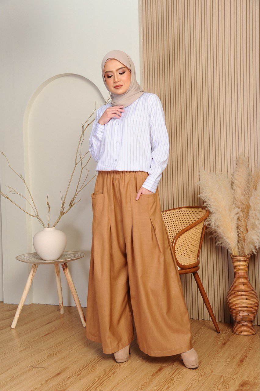 brown mom 3 (ADULT) EMELDA TOP & PANTS -BROWN - Image 1
