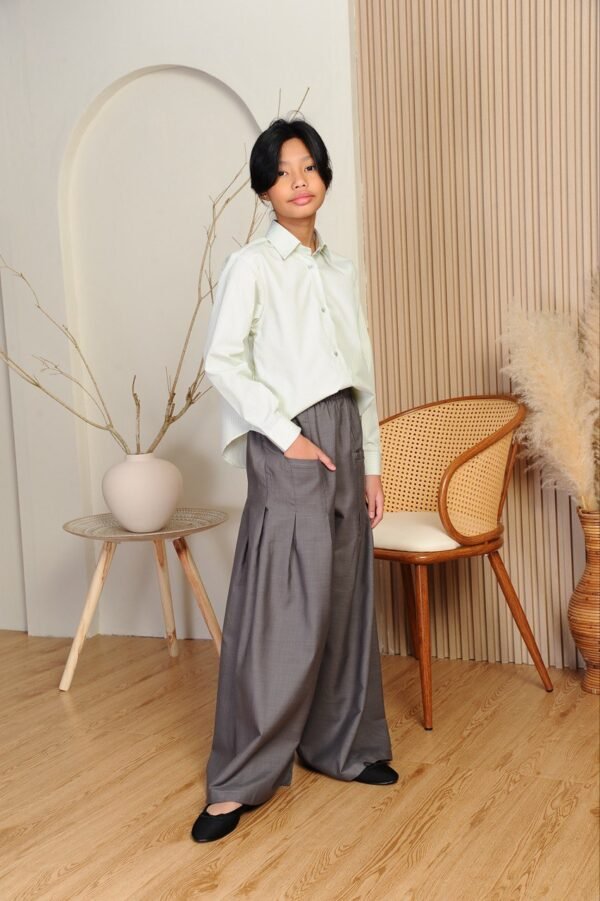 (KIDS) EMELDA TOP & PANTS -LIME/GREY