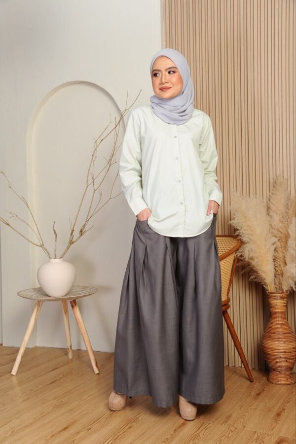 (ADULT) EMELDA TOP & PANTS -LIME/GREY