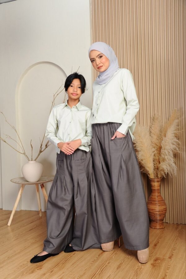 (ADULT) EMELDA TOP & PANTS -LIME/GREY