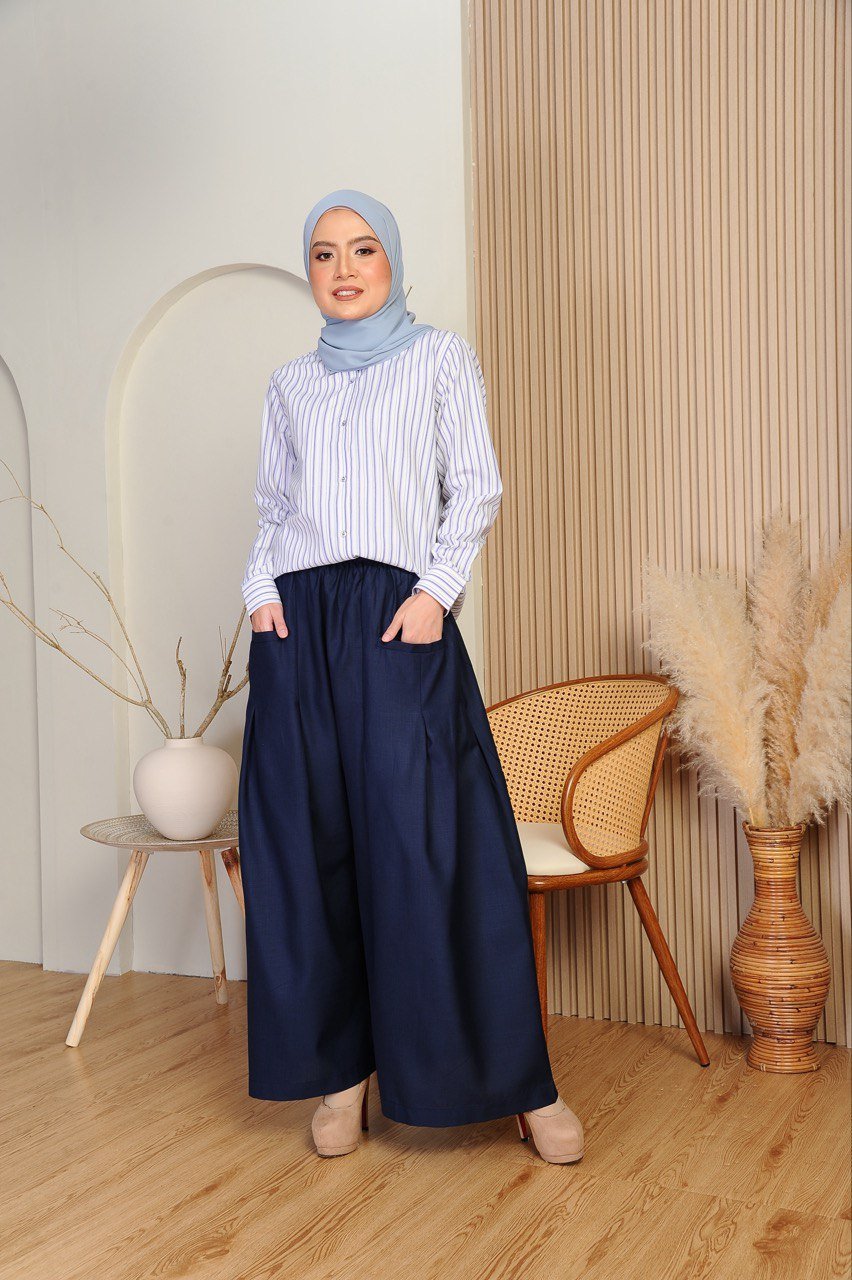 mom navy 4 (ADULT) EMELDA TOP & PANTS -BLUE/NAVY - Image 2
