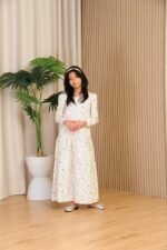 (KIDS) ELLIE DRESS -CREAM FLORAL - Image 2