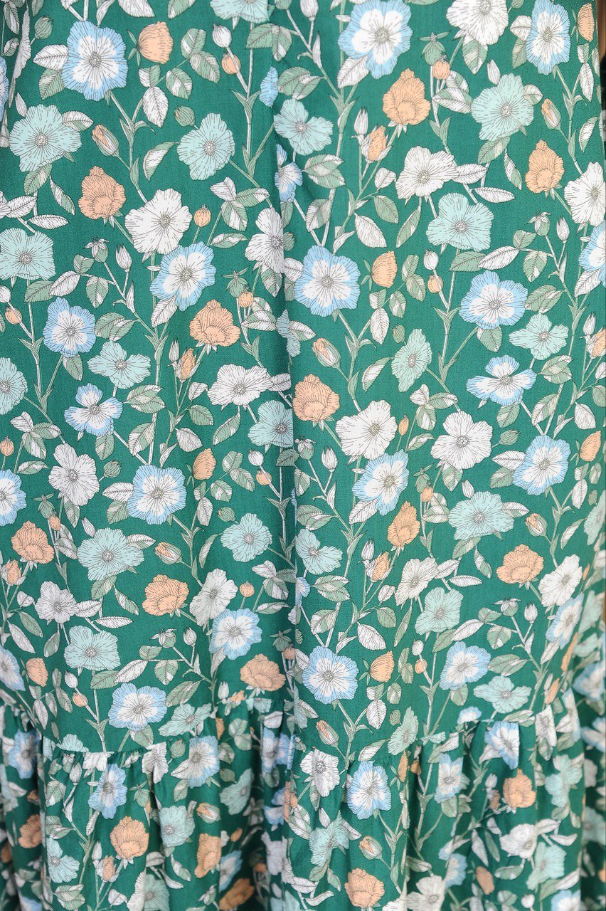 green closeup (ADULT) ELLIE DRESS -GREEN - Image 4