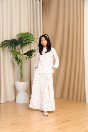 (KIDS) ALANA COQUETTE TOP & SKIRT -CREAM