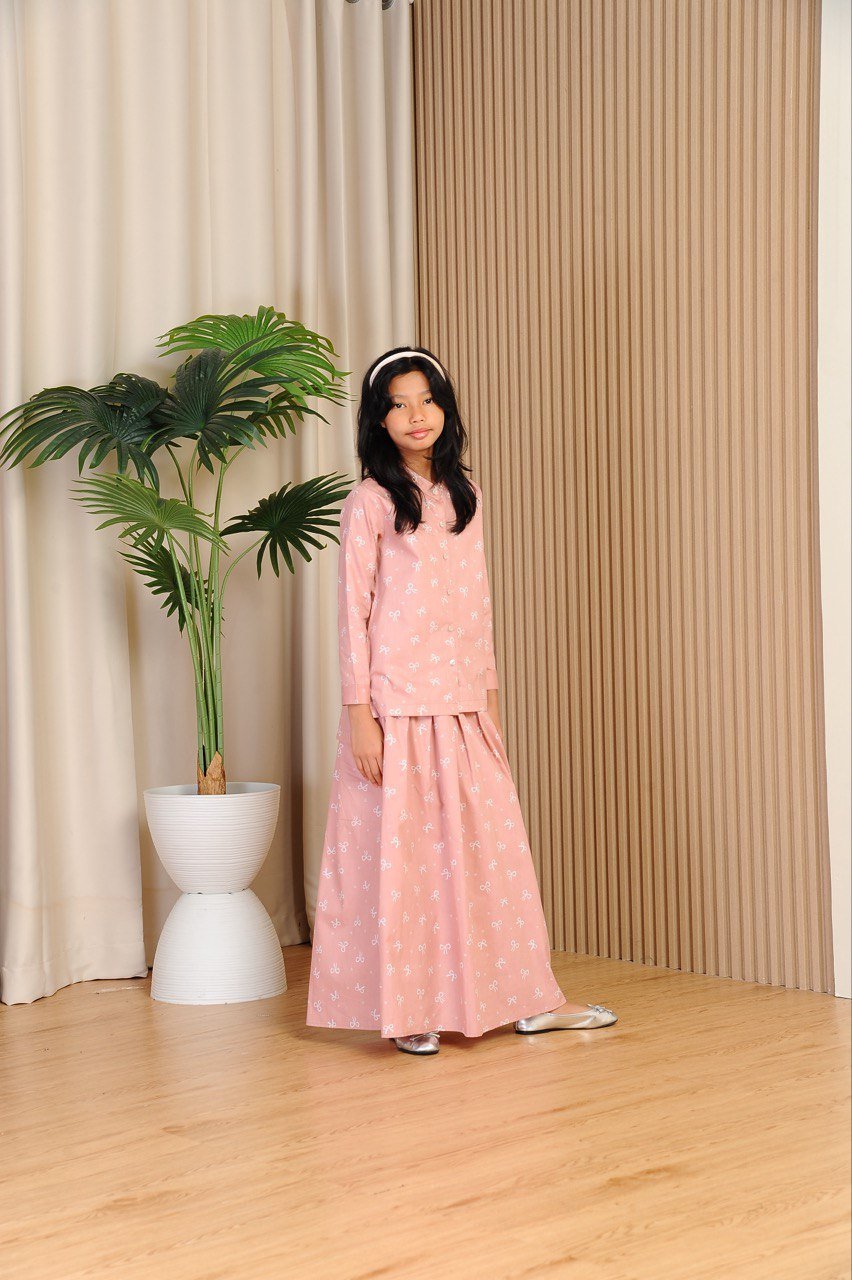 pink kids (KIDS) ALANA COQUETTE TOP & SKIRT -PINK - Image 4