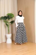 (ADULT) ELINDA POLKA TOP & SKIRT -BLACK