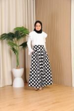 (ADULT) ELINDA POLKA TOP & SKIRT -BLACK - Image 3