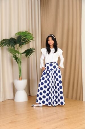 (KIDS) ELINDA POLKA TOP & SKIRT -BLUE