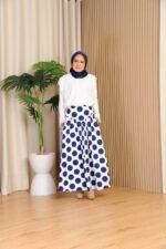 (ADULT) ELINDA POLKA SKIRT -BLUE - Image 3