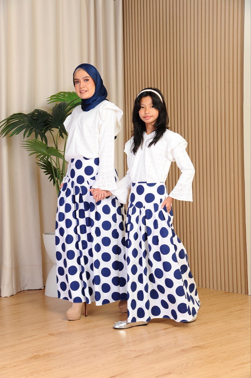 blue pair 2 (KIDS) ELINDA POLKA TOP & SKIRT -BLUE - Image 5