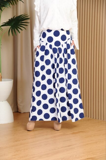 (ADULT) ELINDA POLKA SKIRT -BLUE