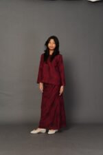 (KIDS) ANGGUN EMBROIDERED KURUNG -BURGUNDY