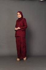 (ADULT) ANGGUN EMBROIDERED KURUNG -BURGUNDY
