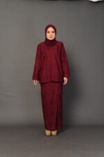 (ADULT) ANGGUN EMBROIDERED KURUNG -BURGUNDY