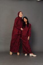 (KIDS) ANGGUN EMBROIDERED KURUNG -BURGUNDY