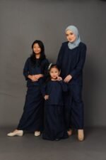 (ADULT) ANGGUN EMBROIDERED KURUNG -DARK NAVY