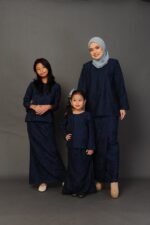 (KIDS) ANGGUN EMBROIDERED KURUNG -DARK NAVY
