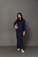 (KIDS) ANGGUN EMBROIDERED KURUNG -DARK NAVY