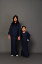 (KIDS) ANGGUN EMBROIDERED KURUNG -DARK NAVY