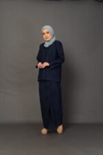 (ADULT) ANGGUN EMBROIDERED KURUNG -DARK NAVY