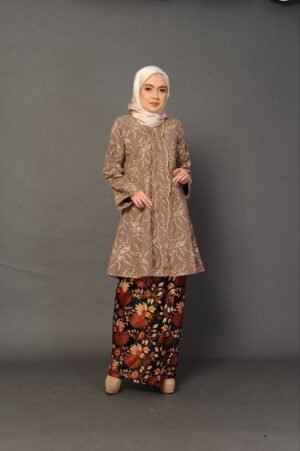 (ADULT) SURI EMBROIDERED KEBARUNG -TAUPE BROWN