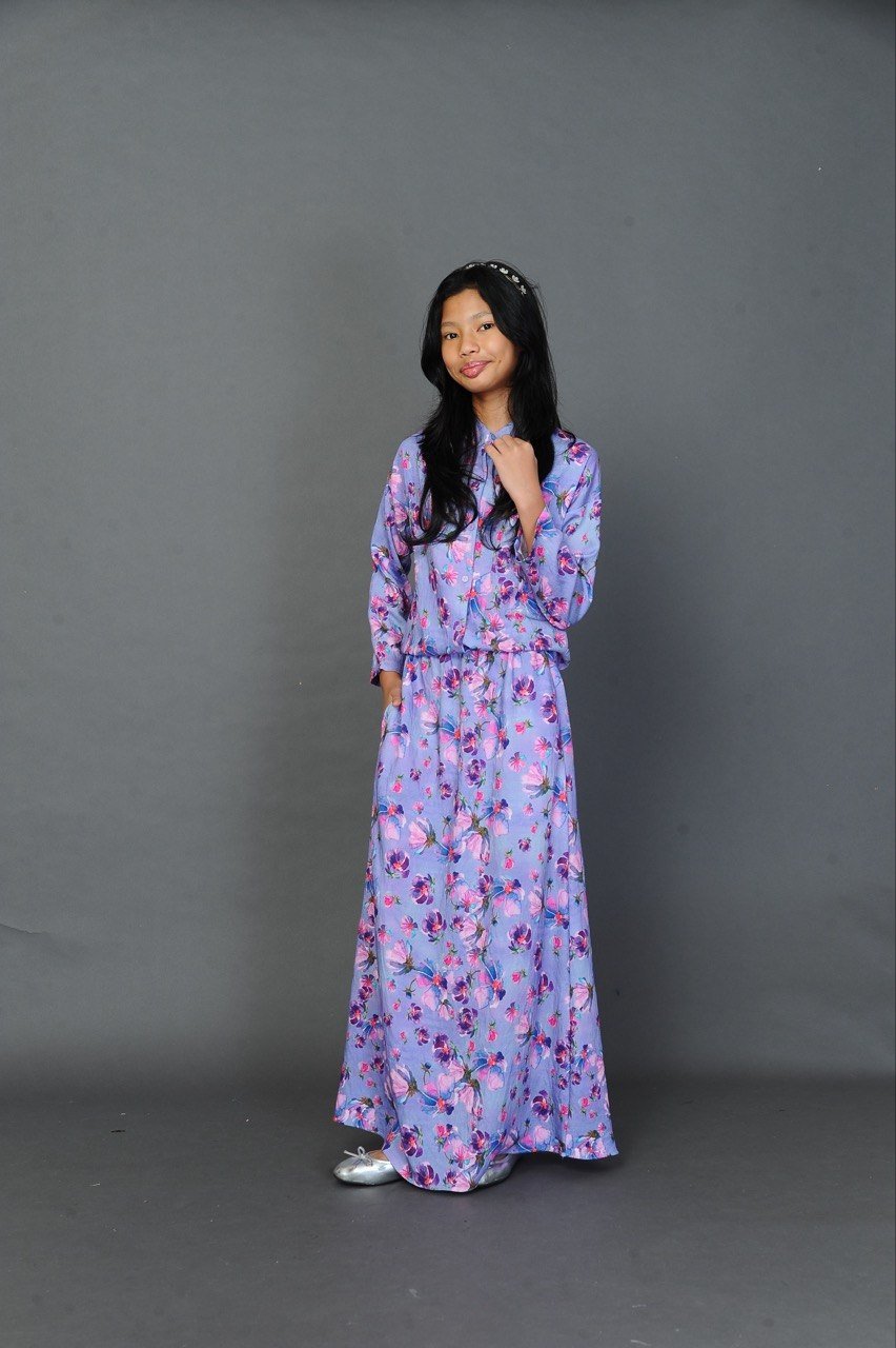 (KIDS) NELLY TOP & SKIRT -PURPLE BLOOM