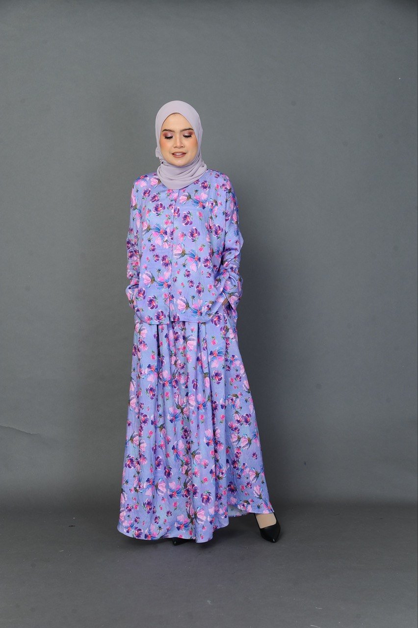 (ADULT) NELLY TOP & SKIRT -PURPLE BLOOM