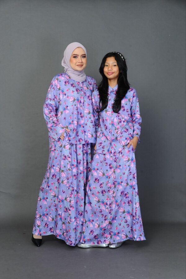 (ADULT) NELLY TOP & SKIRT -PURPLE BLOOM