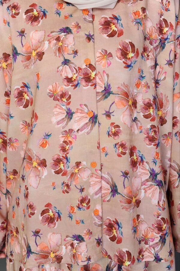 (ADULT) NELLY TOP & SKIRT -SANDY BROWN BLOOM