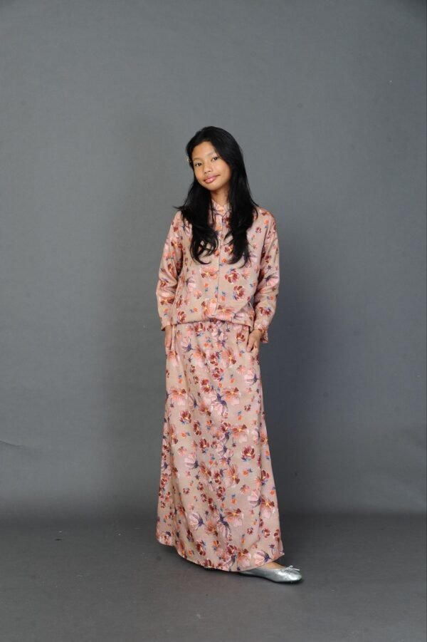 (KIDS) NELLY TOP & SKIRT -SANDY BROWN BLOOM