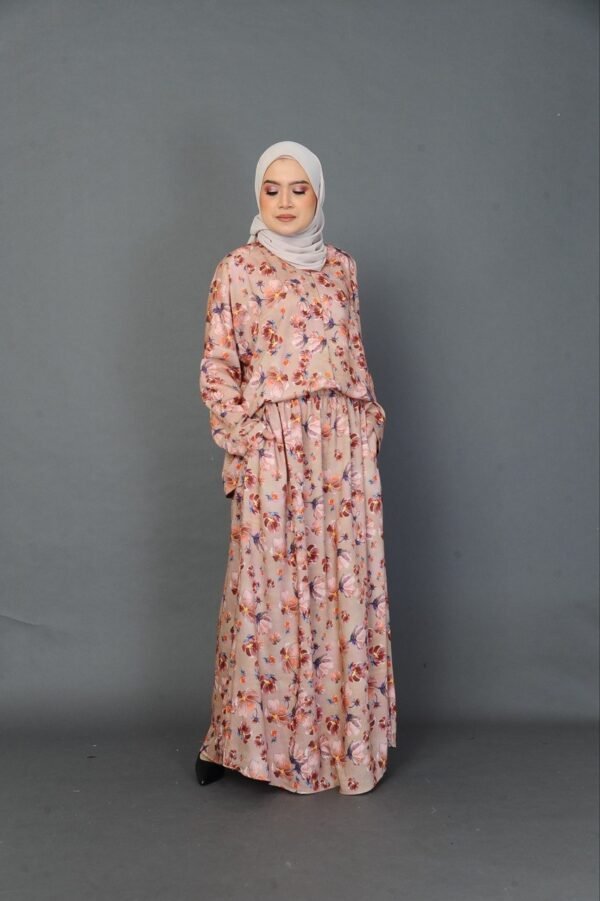 (ADULT) NELLY TOP & SKIRT -SANDY BROWN BLOOM
