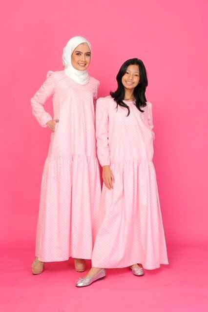 (ADULT) ELLIE DRESS - POLKA PINK