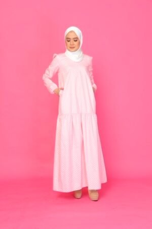 (ADULT) ELLIE DRESS - POLKA PINK