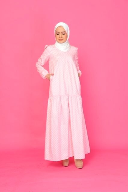 (ADULT) ELLIE DRESS - POLKA PINK