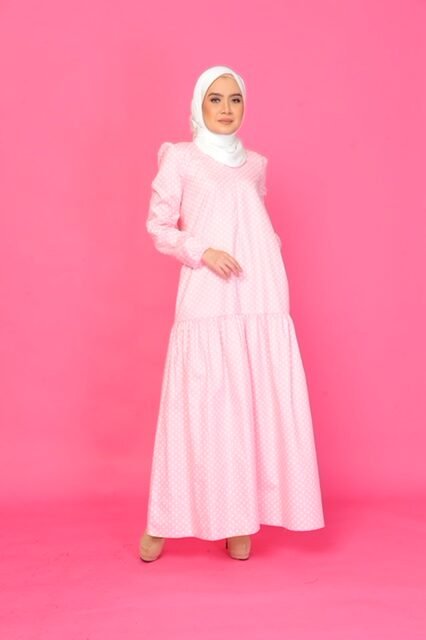 (ADULT) ELLIE DRESS - POLKA PINK