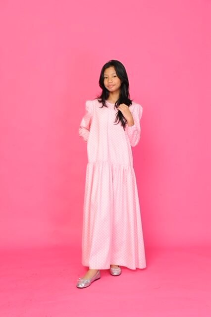 (KIDS) ELLIE DRESS -POLKA PINK