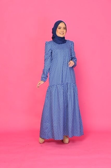 (ADULT) ELLIE DRESS - POLKA BLUE
