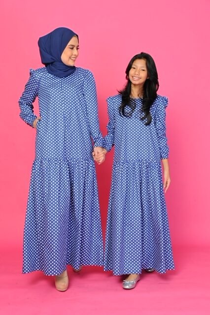 (KIDS) ELLIE DRESS -POLKA BLUE