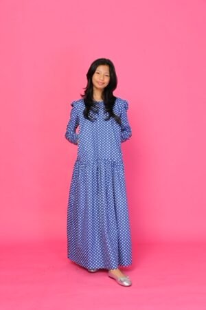 (KIDS) ELLIE DRESS -POLKA BLUE