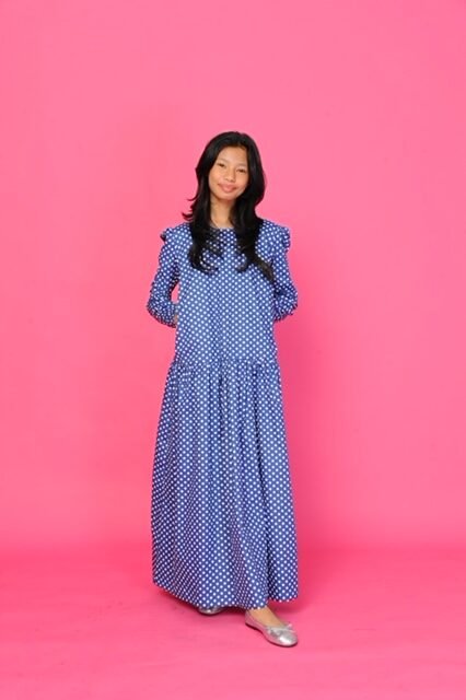 (KIDS) ELLIE DRESS -POLKA BLUE