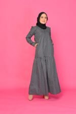 (ADULT) ELLIE DRESS - POLKA BLACK