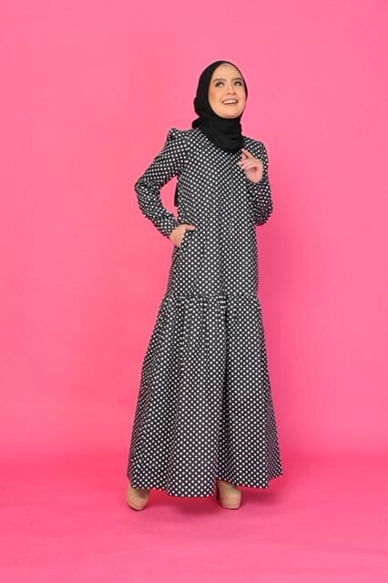 (ADULT) ELLIE DRESS - POLKA BLACK