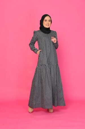 (ADULT) ELLIE DRESS - POLKA BLACK