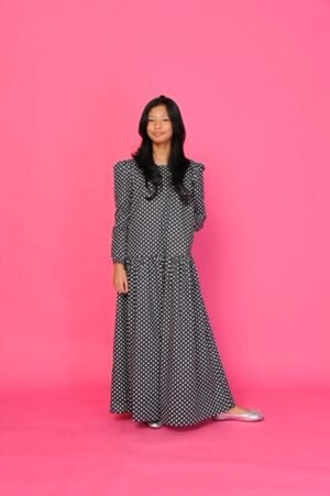 (KIDS) ELLIE DRESS -POLKA BLACK